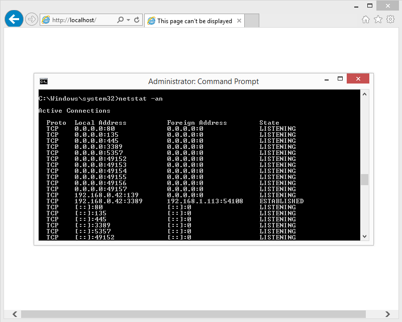 Netstat Existing Port 80