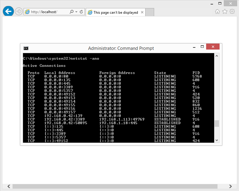 Netstat PID 5768