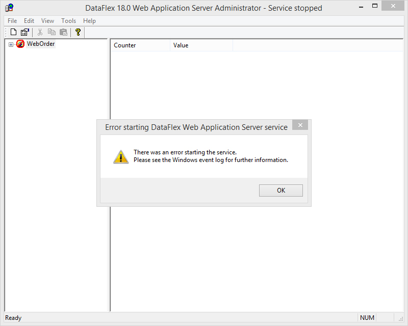 Error Starting Service