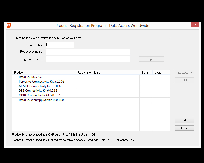 Register DataFlex