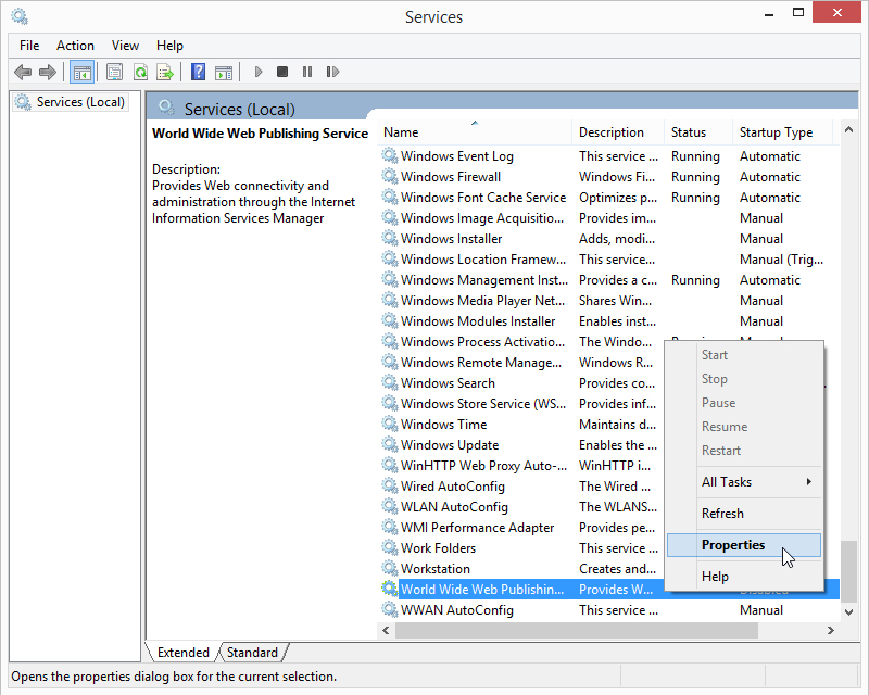 W3SVC Properties