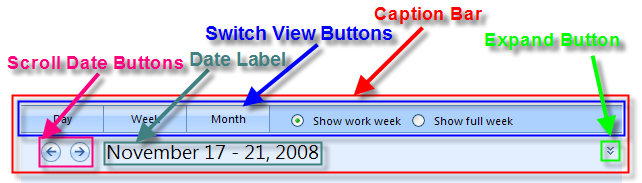 Expanded Caption Bar
