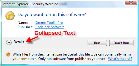 Collapsed Text