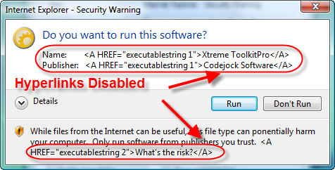Hyperlinks Disabled