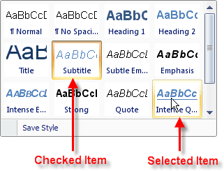 Checked Item