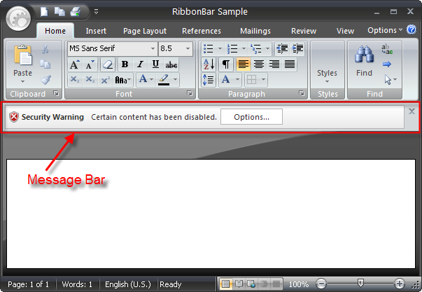 Message Bar