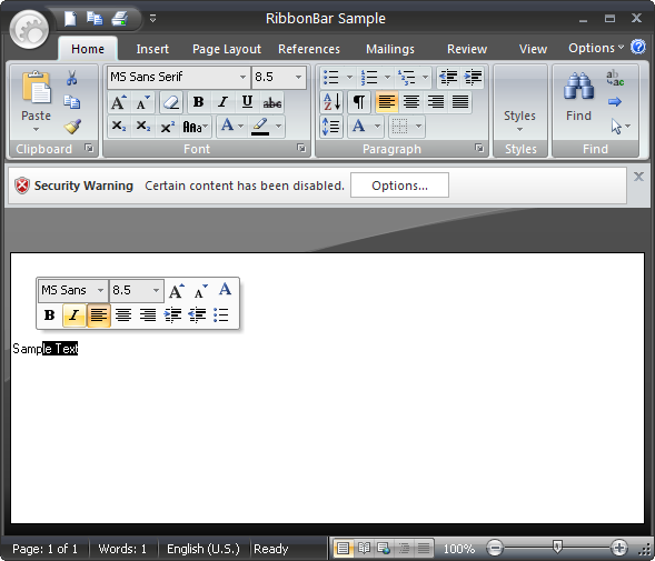 Mini Toolbar Alone