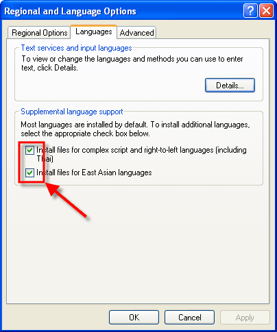 Regional and Language Options