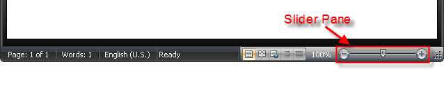 Status Bar Slider Pane