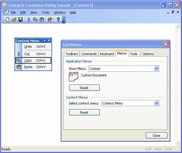 Context Menu Example