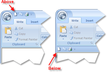 Show Quick Access Below Ribbon