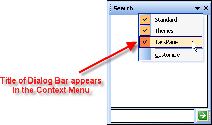 Dialog Bar Title Example