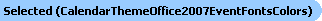 Selected Font and Colors