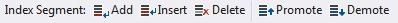 Table Editor Index Segment Toolbar
