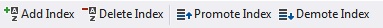 Table Editor Indexes Toolbar
