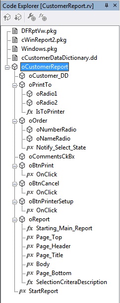 Object Order in Code Explorer