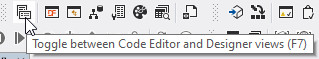 Editor/Designer toggle toolbar button