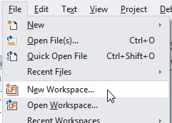 New Workspace Menu