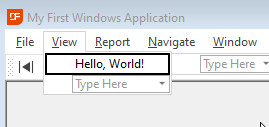 Corrected HelloWorld menu item