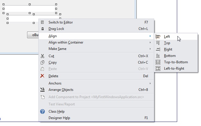 Align forms left