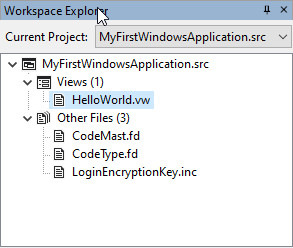Workspace Explorer view tree