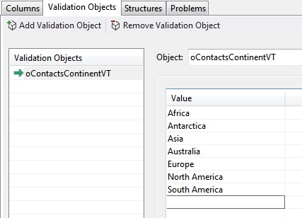 oContacts Continent VT List