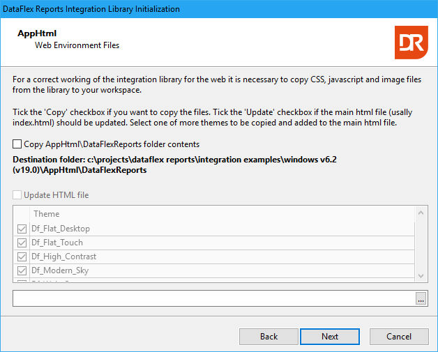 initialize library wizard