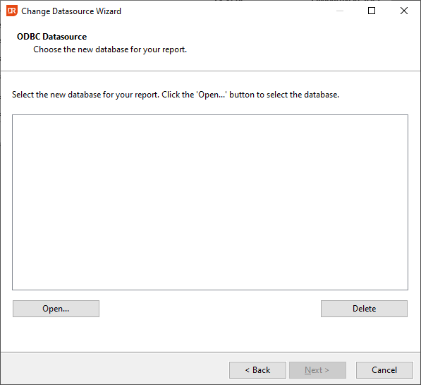 Change Datasource to ODBC