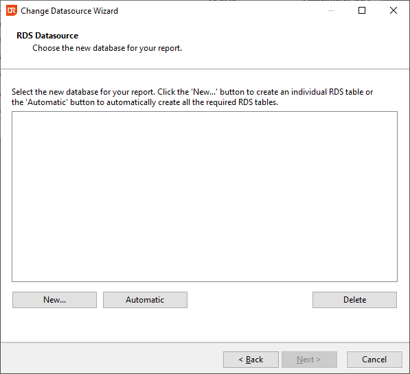 Change Datasource to RDS