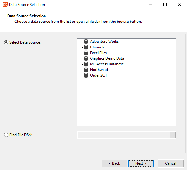 Data Source Selection DSN