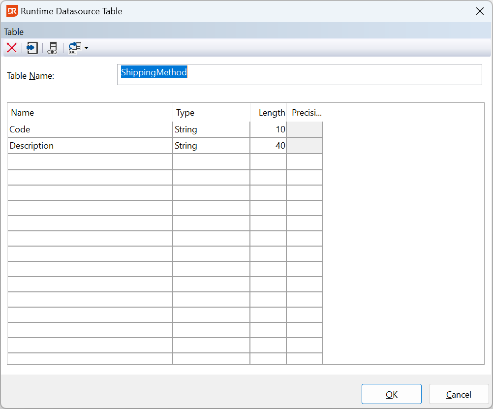 Edit RDS Table Definition