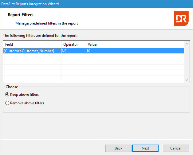 Current Report Filters