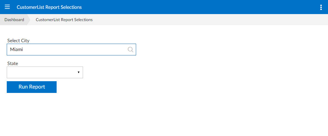 Finished Select Page