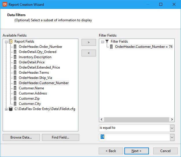 Define Data Filters