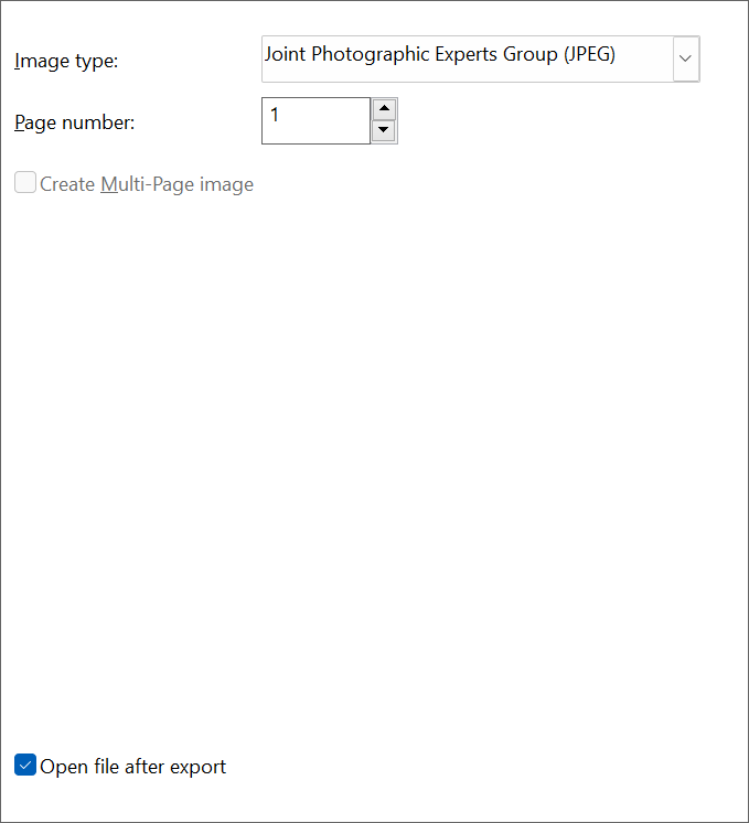 Export Image Options
