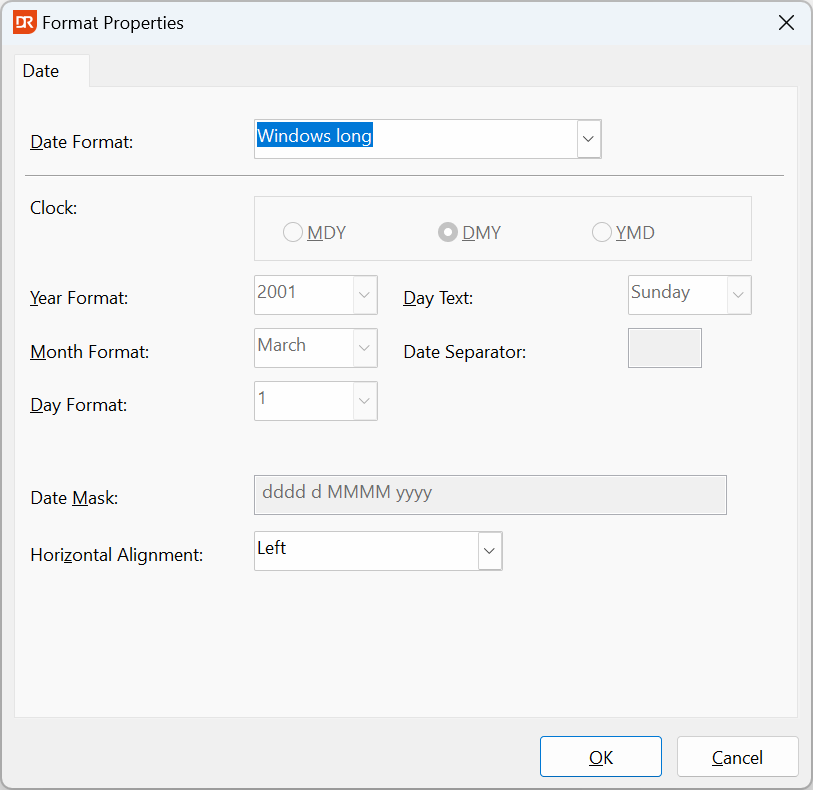 Date Formatting Tab