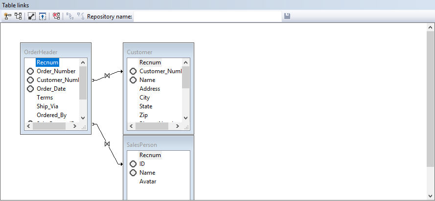 Database Expert Table Links