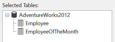 Selected Tables With Alias Table Name