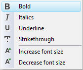 Format Menu - Font