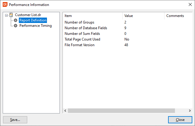 Report Definition
