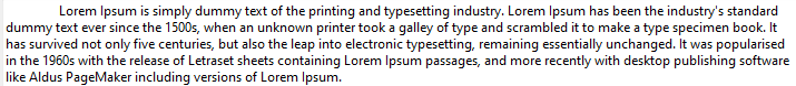 Lorum ipsum text for tab stops