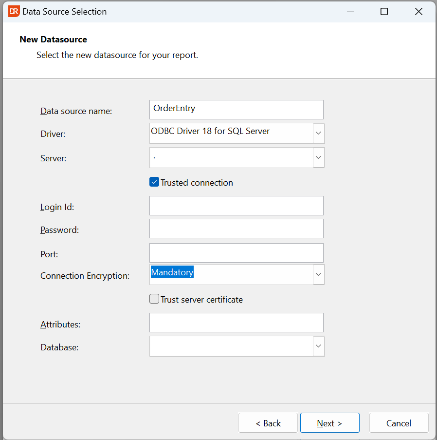 MSSQL Driver 18 additional options