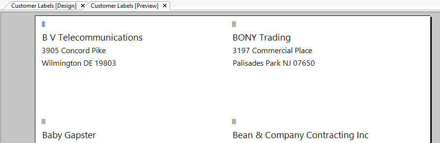 Label Report Results
